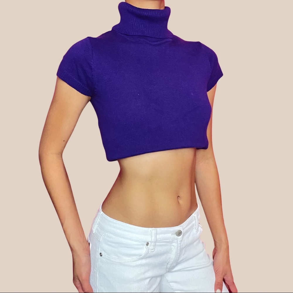 💜 Violet turtleneck short sleeve blouse 💜